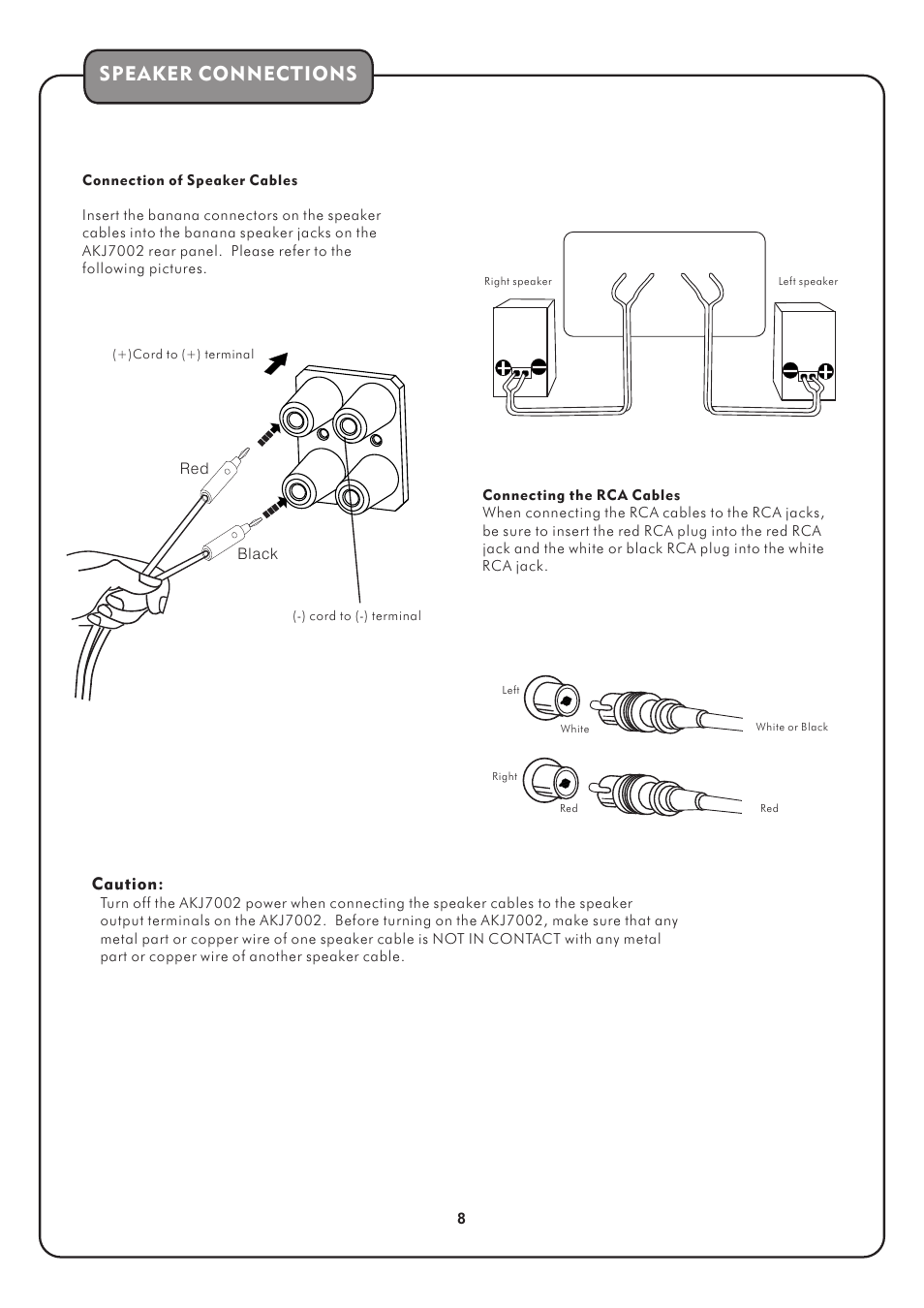 页 10, Speaker connections | Audio2000's AKJ7002 User Manual | Page 10 / 17