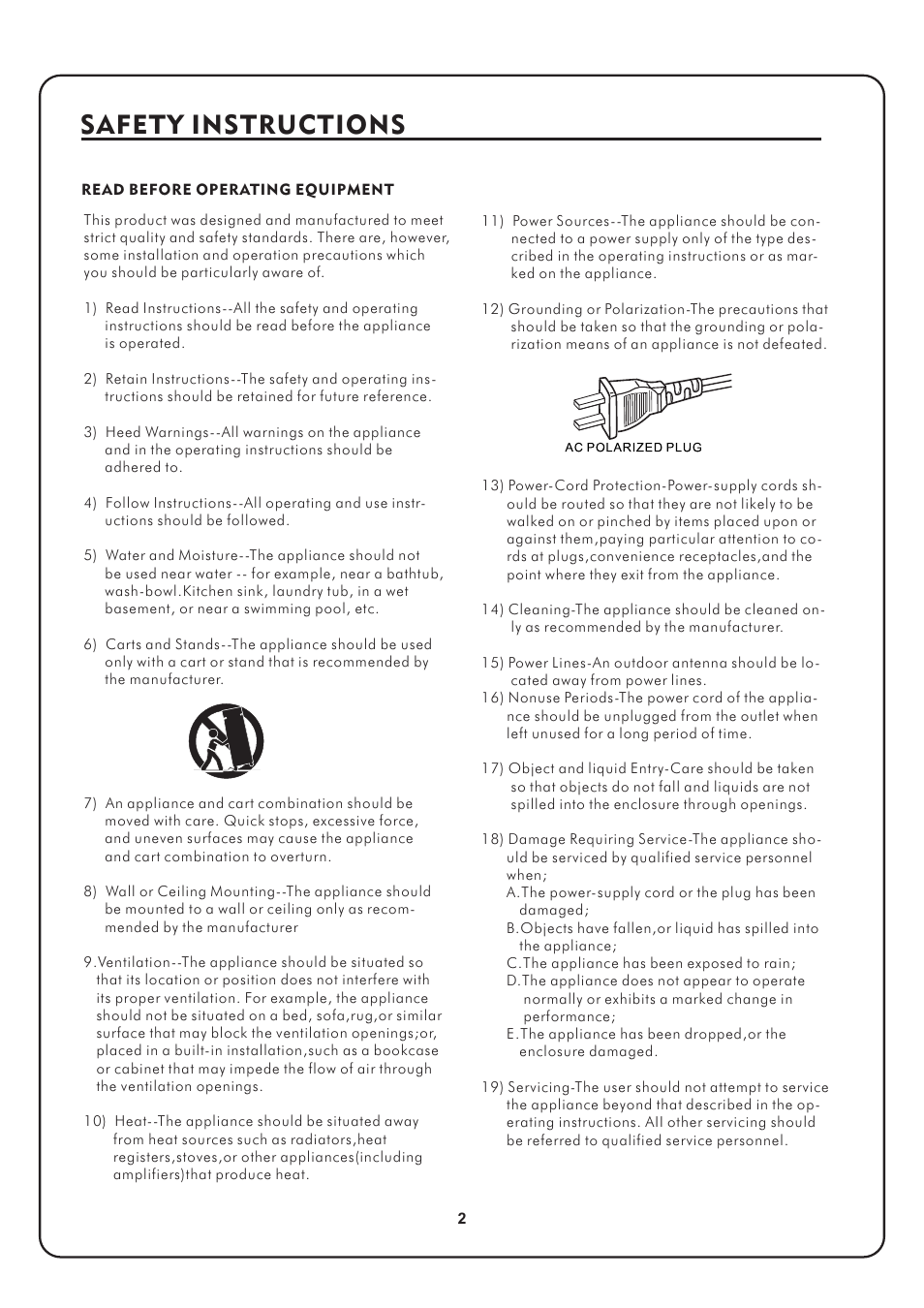 Safety instructions | Audio2000's AKJ7002 User Manual | Page 4 / 17