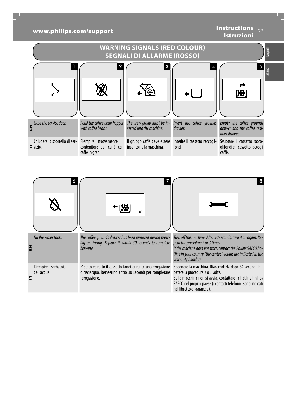 Philips Saeco Intelia Evo Kaffeevollautomat User Manual | Page 27 / 74