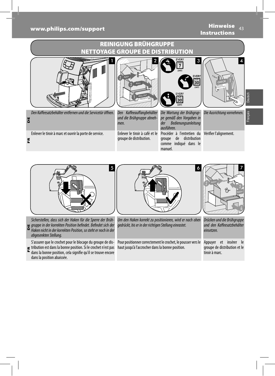Philips Saeco Intelia Evo Kaffeevollautomat User Manual | Page 43 / 74