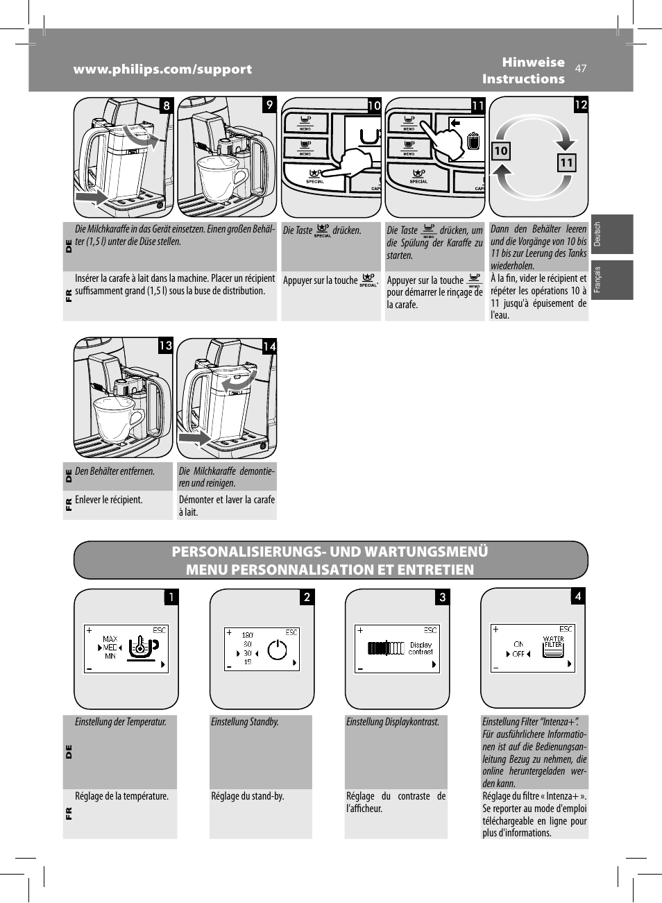 Philips Saeco Intelia Evo Kaffeevollautomat User Manual | Page 47 / 74