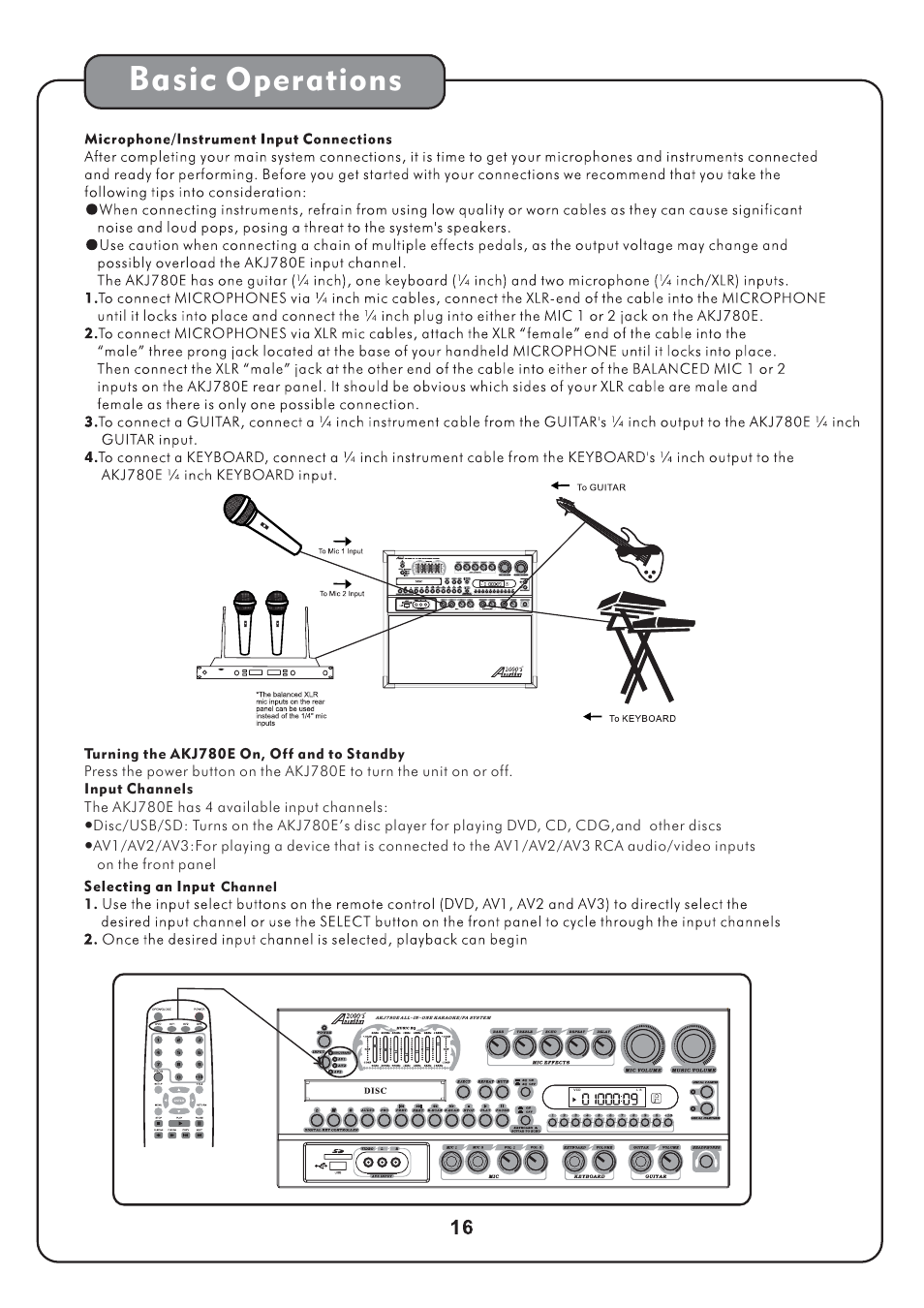 Basic, Operations | Audio2000's AKJ780E User Manual | Page 19 / 32