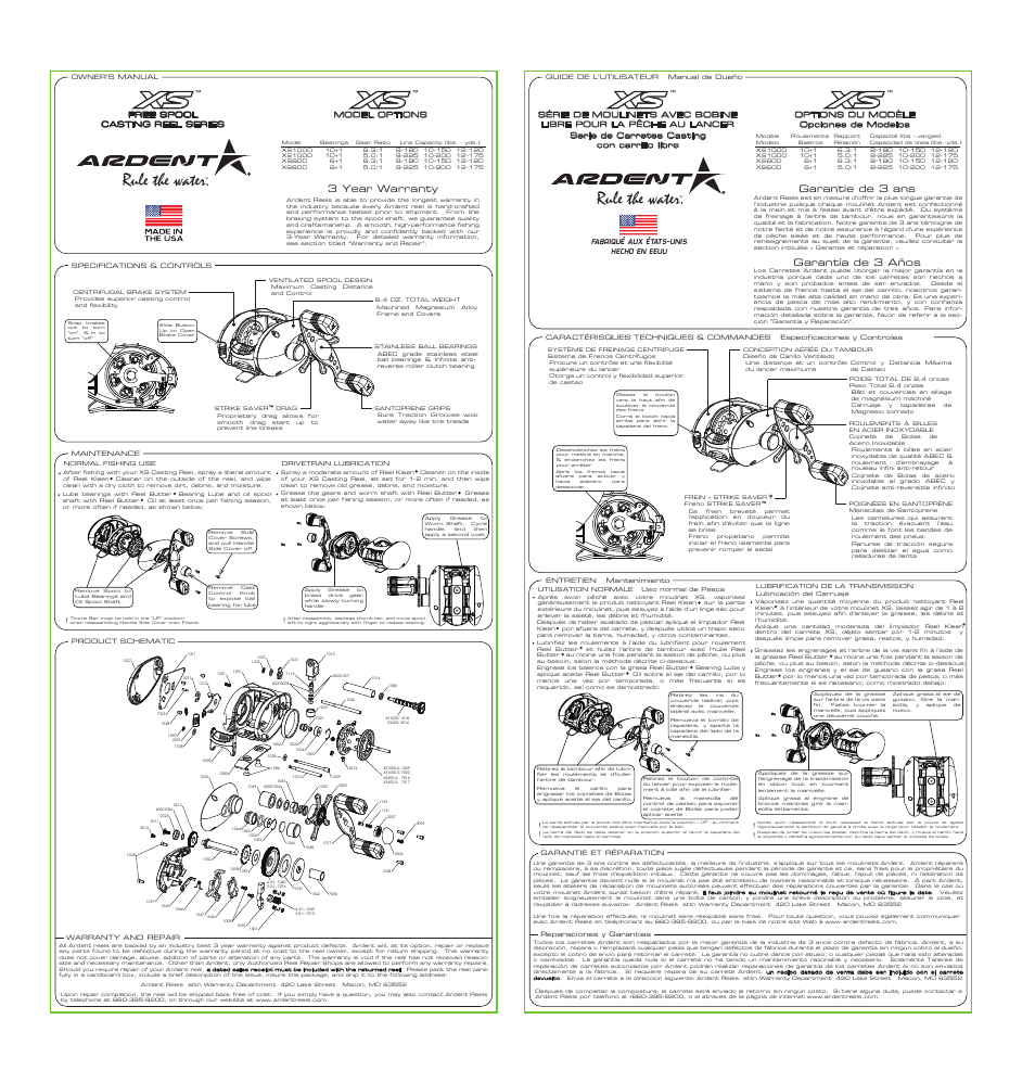 Ardent XS600 User Manual | 1 page