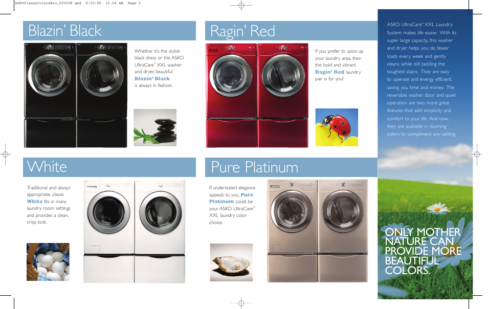 Blazin’ black white ragin’ red pure platinum | ASKO TL751XXL User Manual | Page 2 / 2