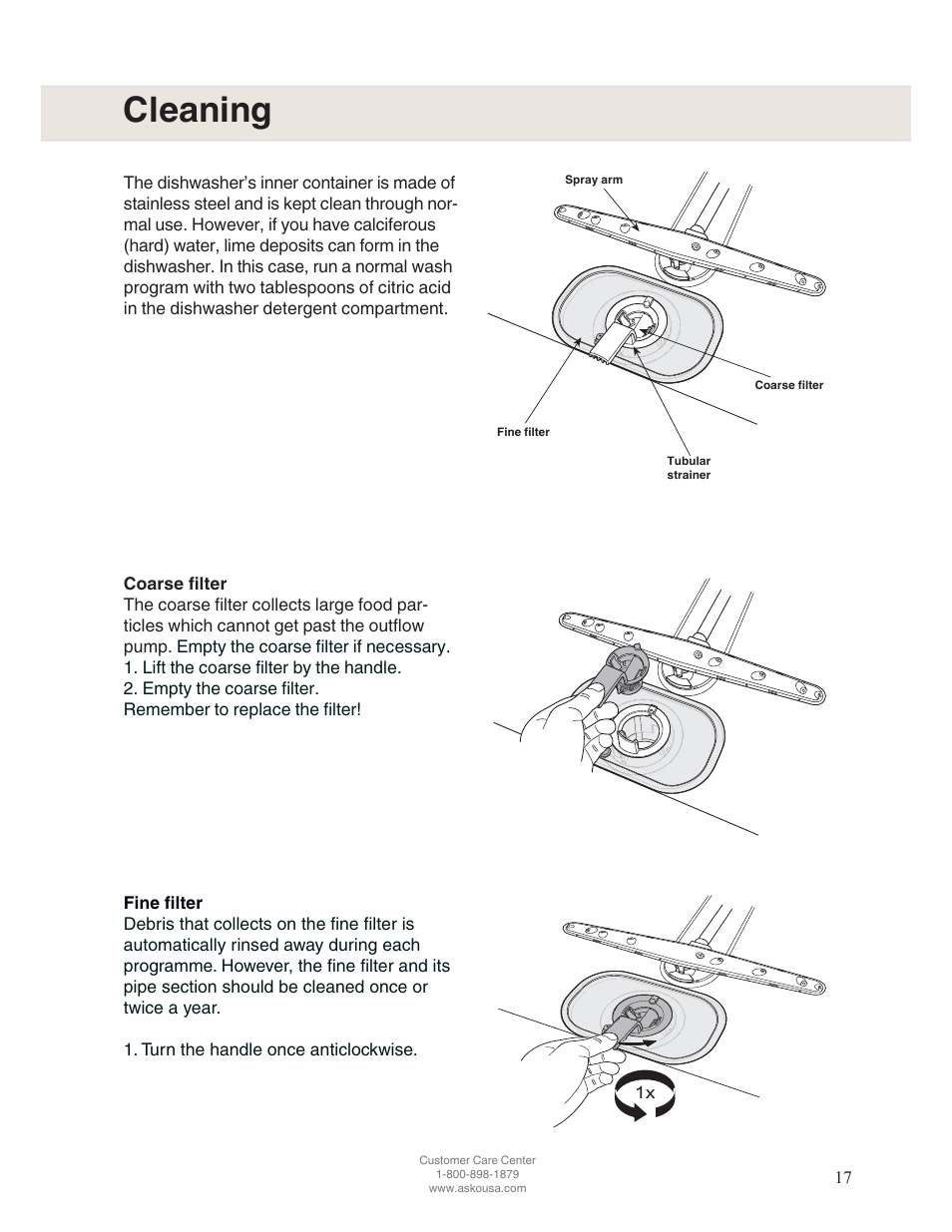 Cleaning | ASKO D5122 User Manual | Page 17 / 28