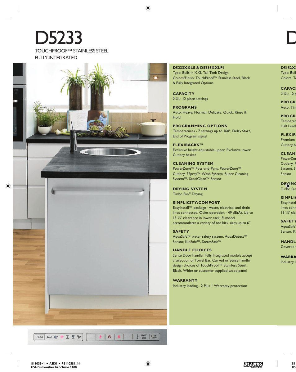 D5152, D5233 | ASKO D3112 User Manual | Page 14 / 32