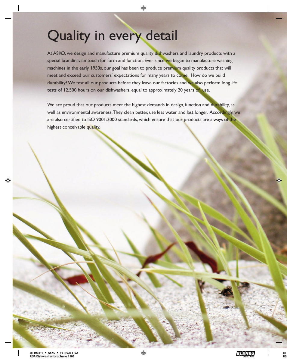 Quality in every detail | ASKO D3112 User Manual | Page 2 / 32