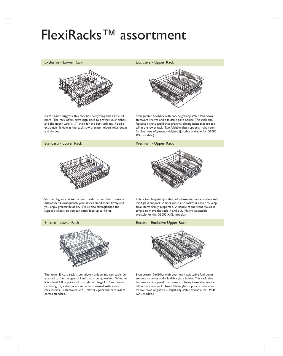 Flexiracks™ assortment | ASKO D3112 User Manual | Page 25 / 32