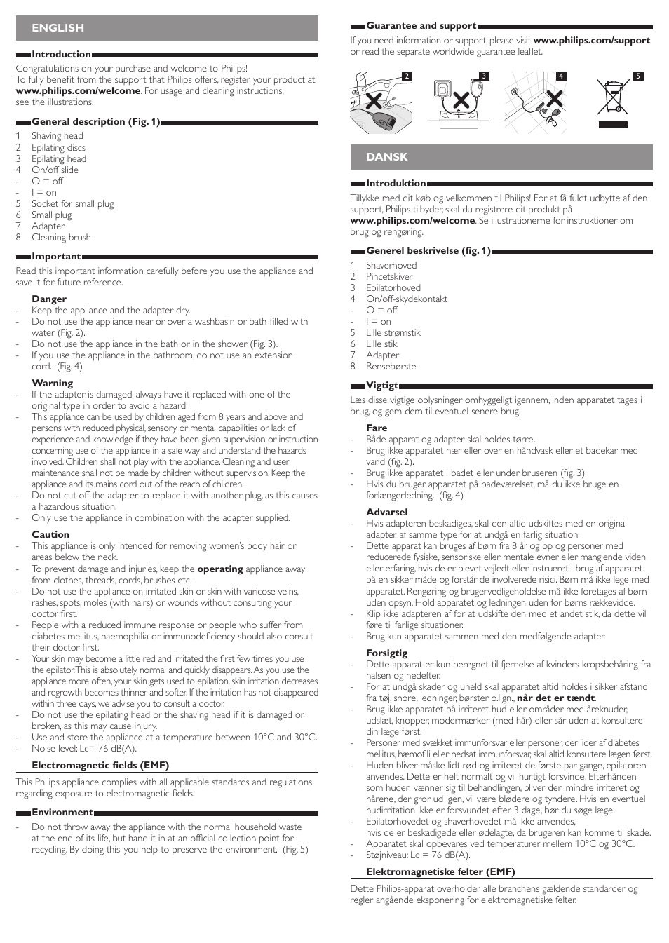 Philips Satinelle Epilierer User Manual | Page 2 / 9