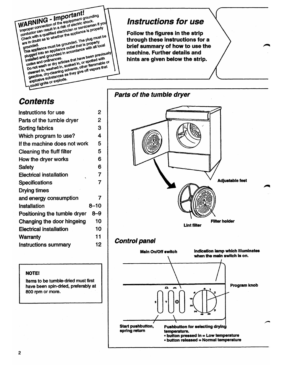 ASKO 7005 User Manual | Page 2 / 12