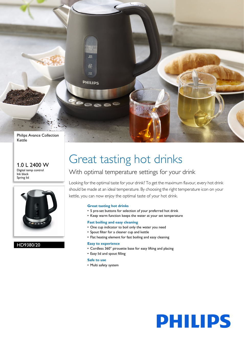 Philips Avance Collection Wasserkocher User Manual | 3 pages