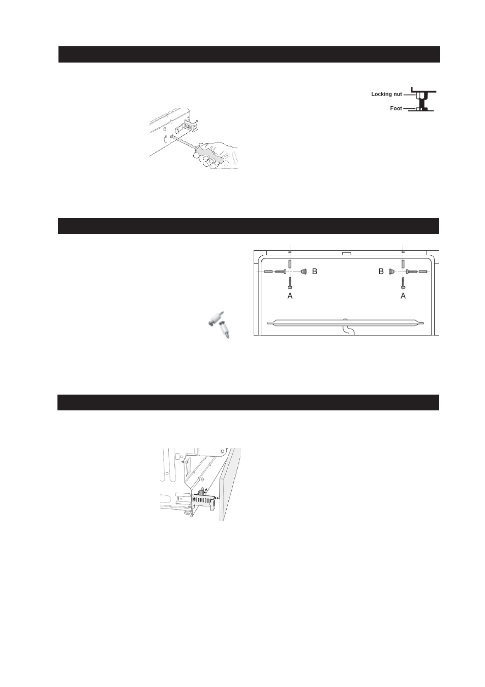 Inst, Fastening the dishwasher to the cabinet, Adjusting the leveling legs | ASKO D3 User Manual | Page 9 / 12