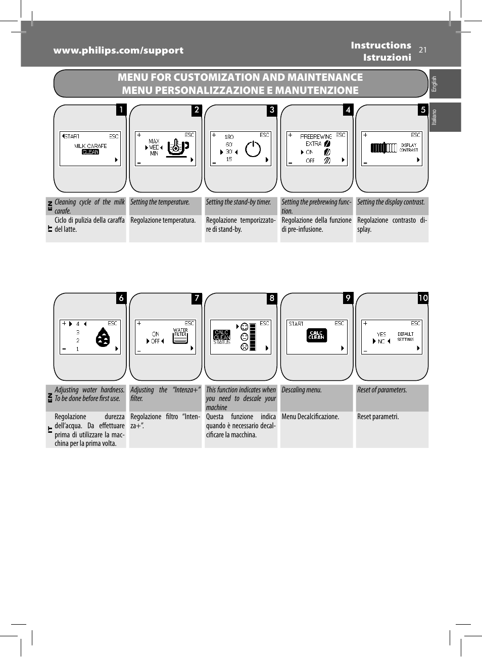 Philips Saeco Intelia Evo Kaffeevollautomat User Manual | Page 21 / 60