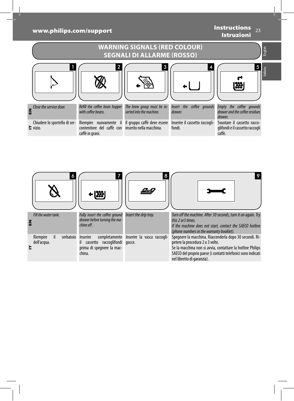 Philips Saeco Intelia Evo Kaffeevollautomat User Manual | Page 23 / 60