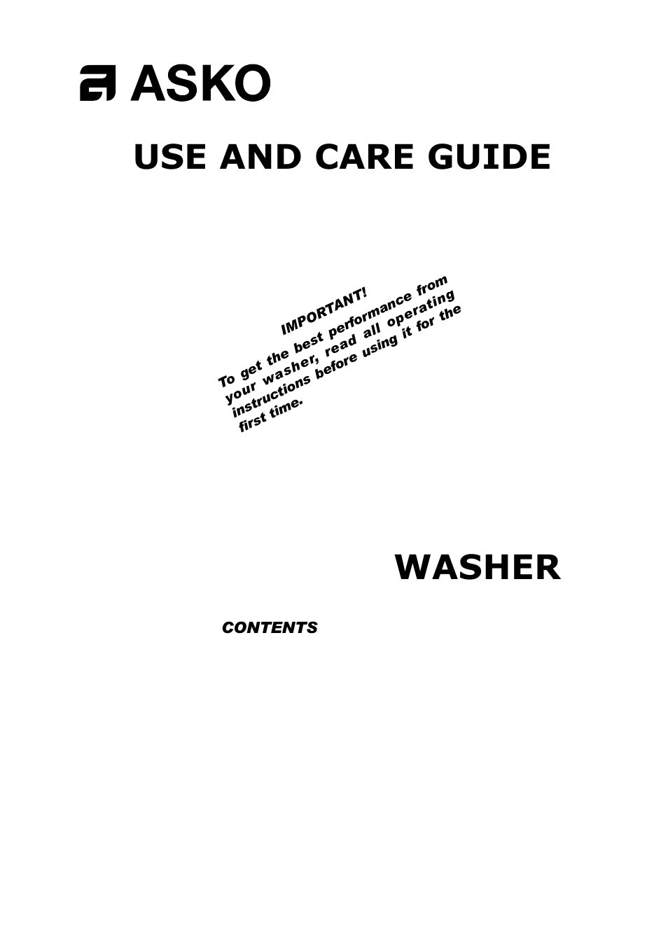 ASKO W6441 User Manual | 27 pages