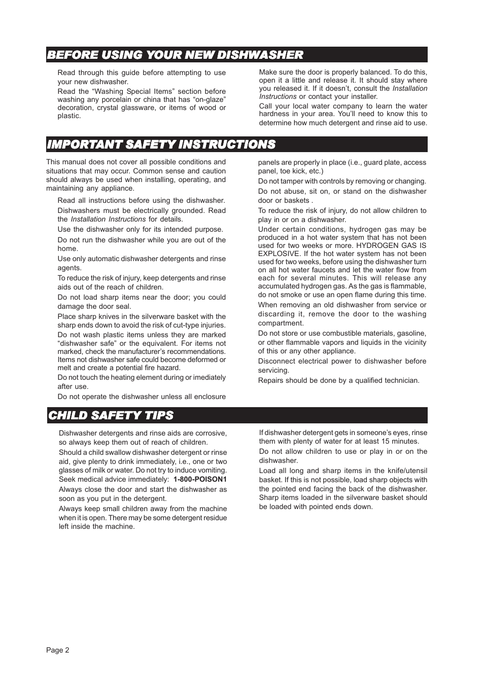 Child safety tips, Before using, Impor | ASKO D3451 User Manual | Page 2 / 16