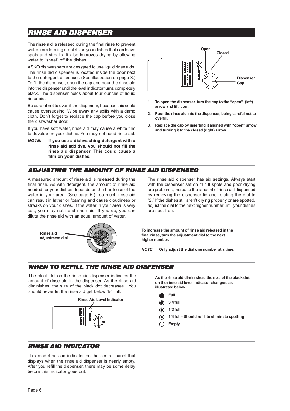 Rinse aid dispenser | ASKO D3451 User Manual | Page 6 / 16