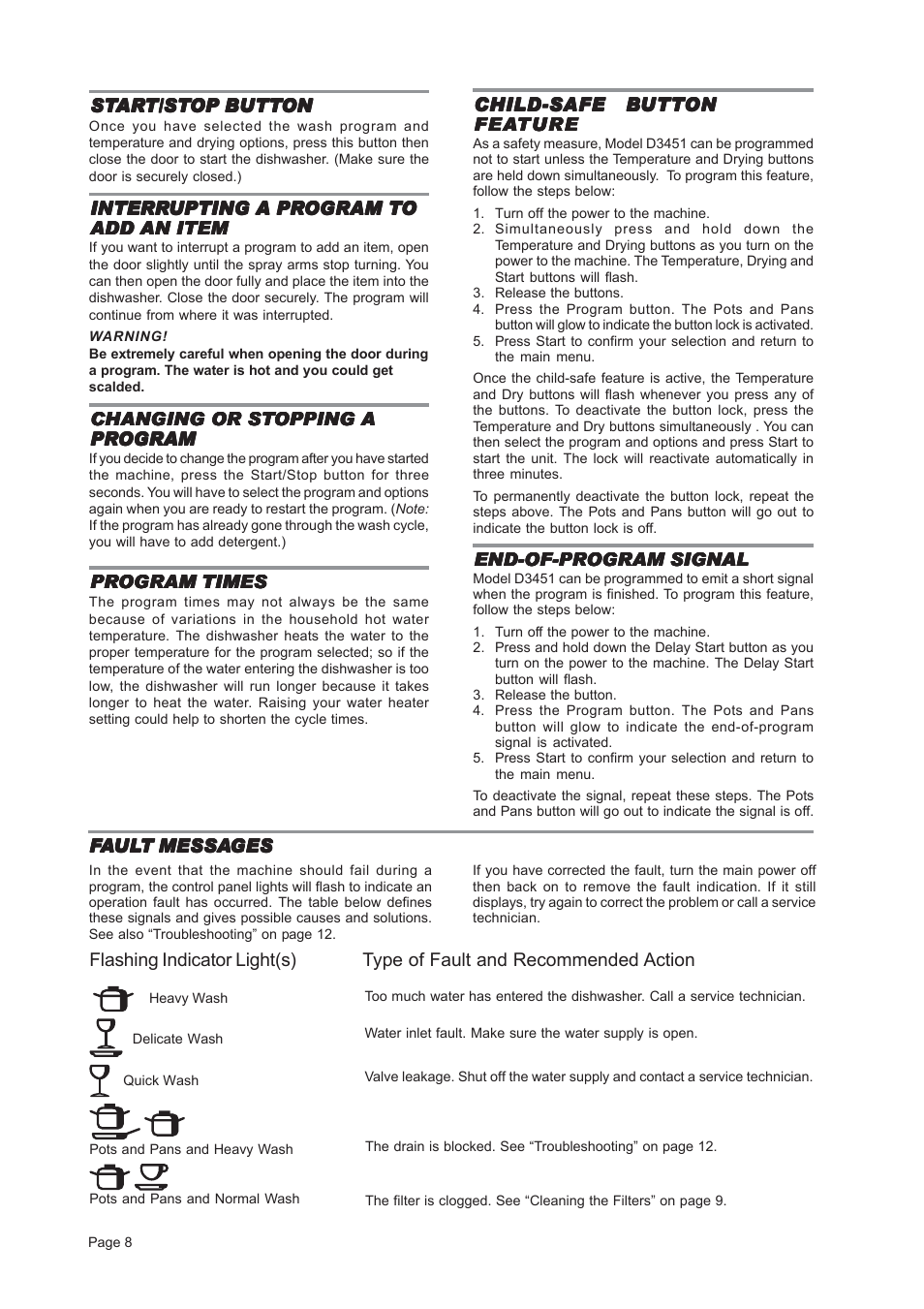 ASKO D3451 User Manual | Page 8 / 16
