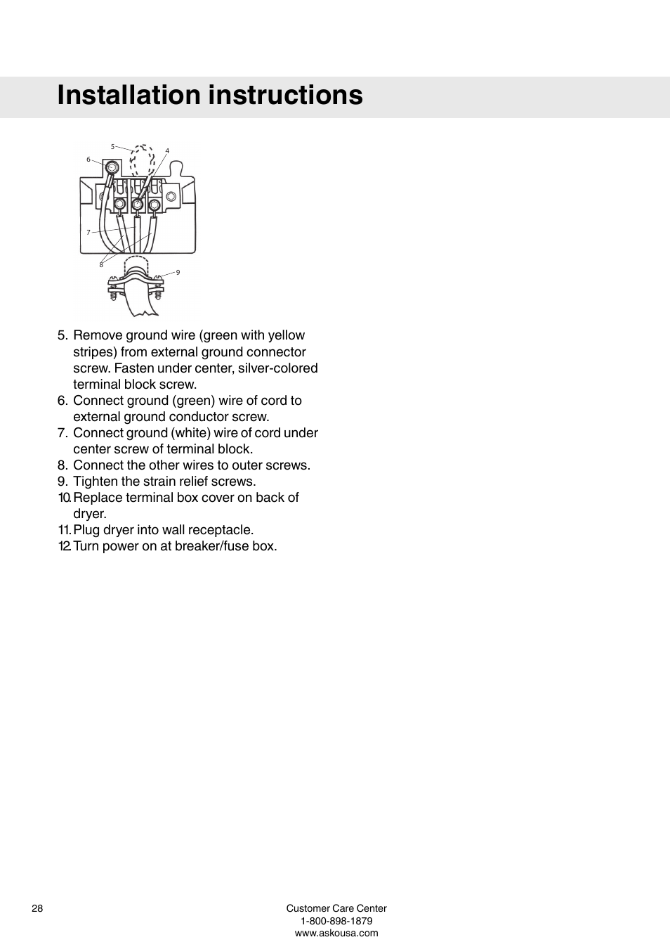 Installation instructions | ASKO T793 User Manual | Page 28 / 36