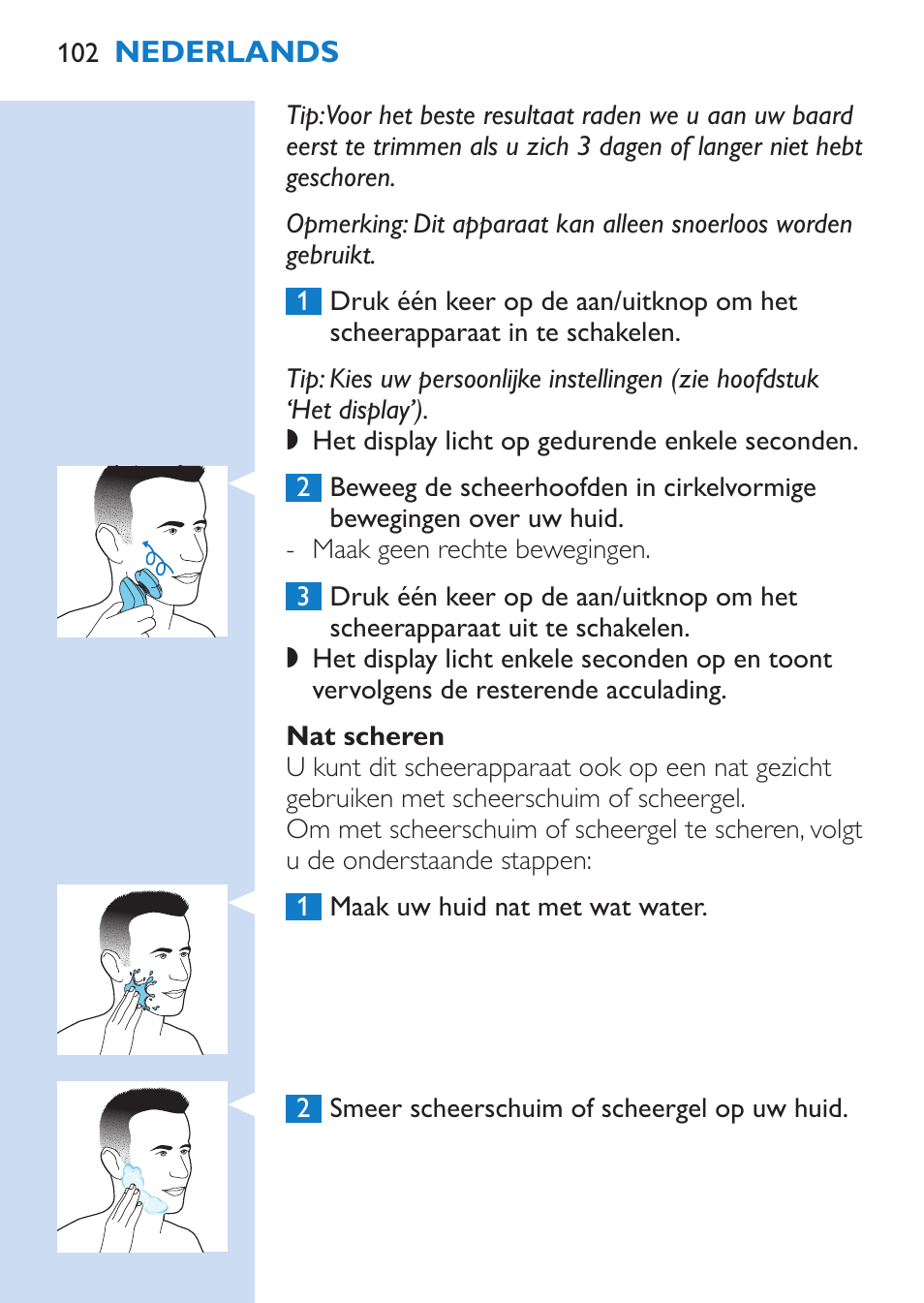 Philips SHAVER Series 9000 Nass- und Trockenrasierer User Manual | Page 102 / 170