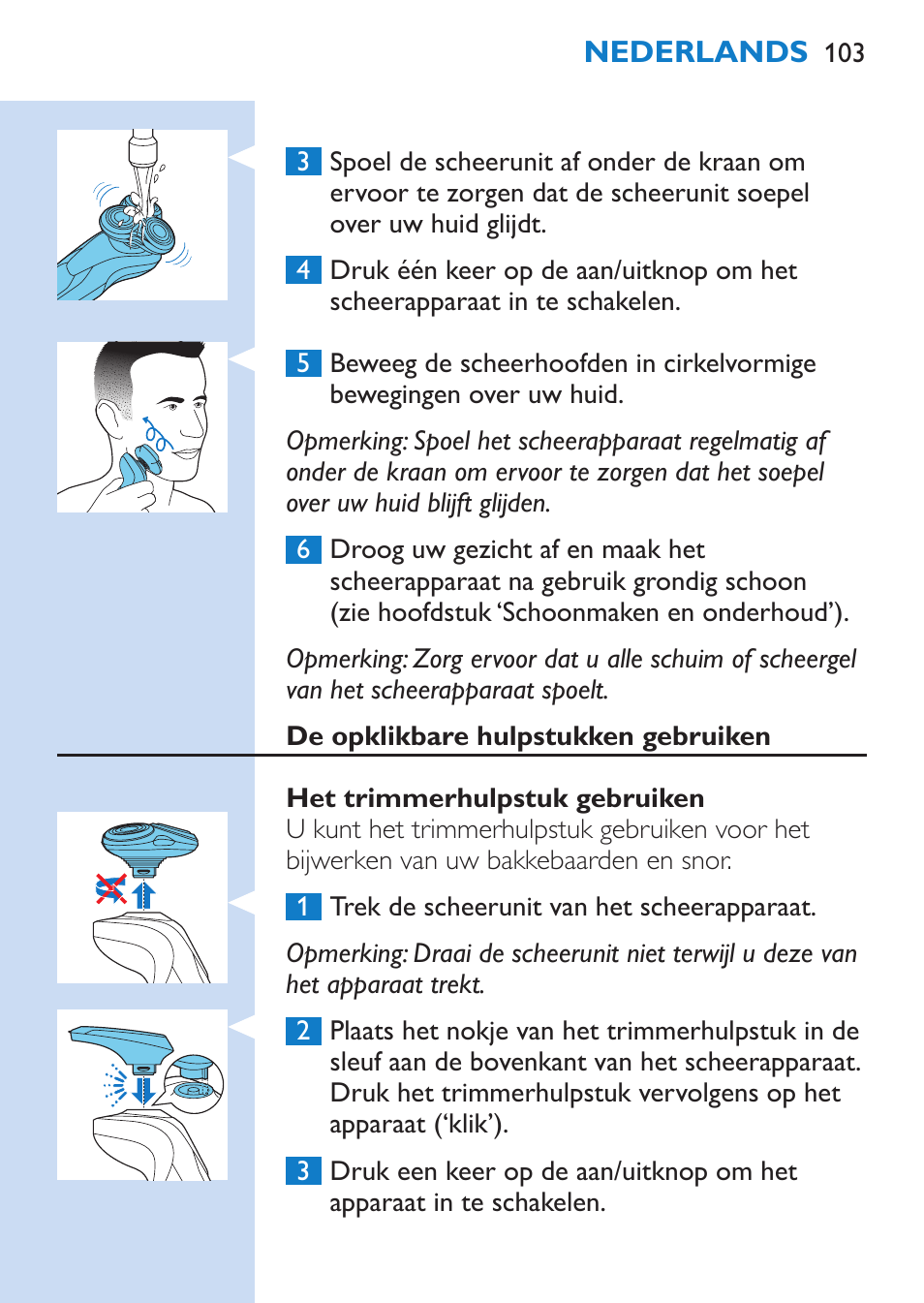 Philips SHAVER Series 9000 Nass- und Trockenrasierer User Manual | Page 103 / 170