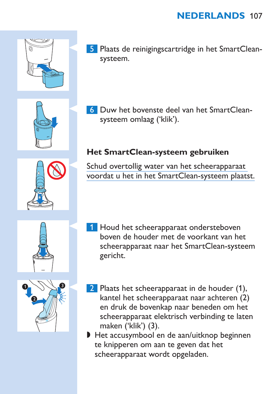 Philips SHAVER Series 9000 Nass- und Trockenrasierer User Manual | Page 107 / 170