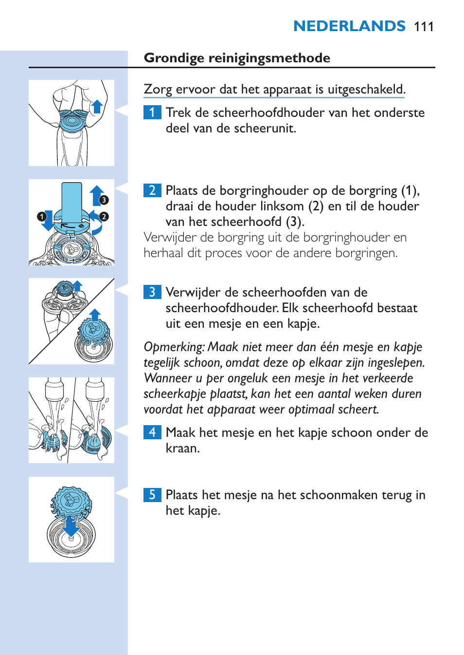 Philips SHAVER Series 9000 Nass- und Trockenrasierer User Manual | Page 111 / 170