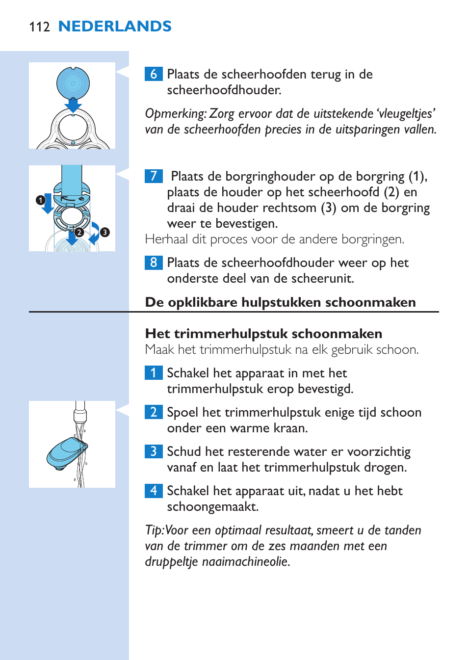 Philips SHAVER Series 9000 Nass- und Trockenrasierer User Manual | Page 112 / 170