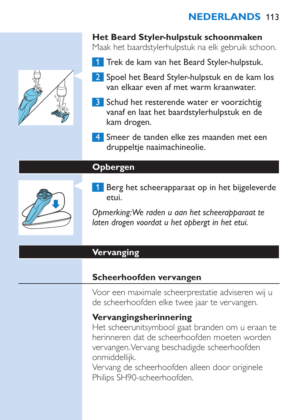 Philips SHAVER Series 9000 Nass- und Trockenrasierer User Manual | Page 113 / 170