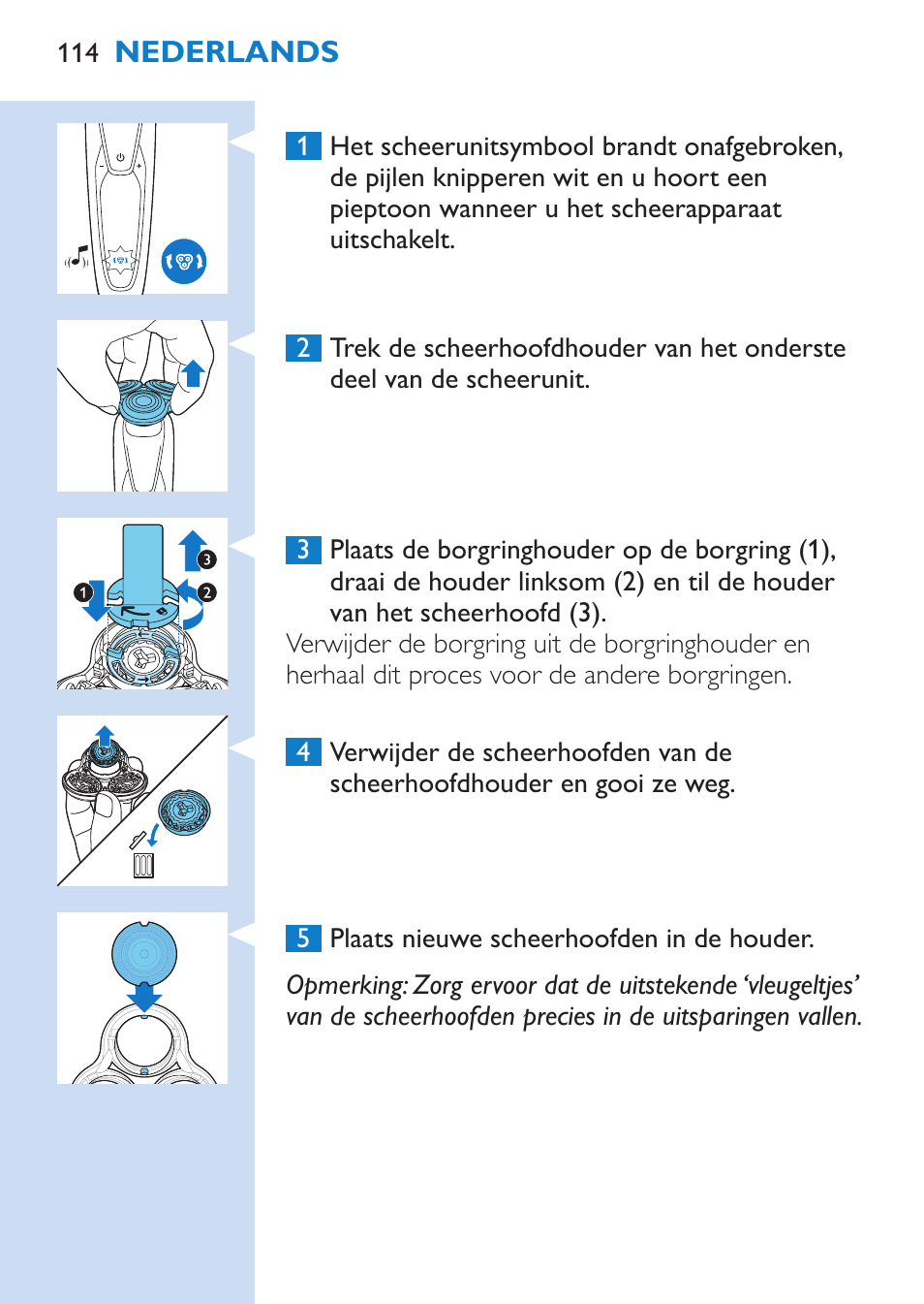 Philips SHAVER Series 9000 Nass- und Trockenrasierer User Manual | Page 114 / 170