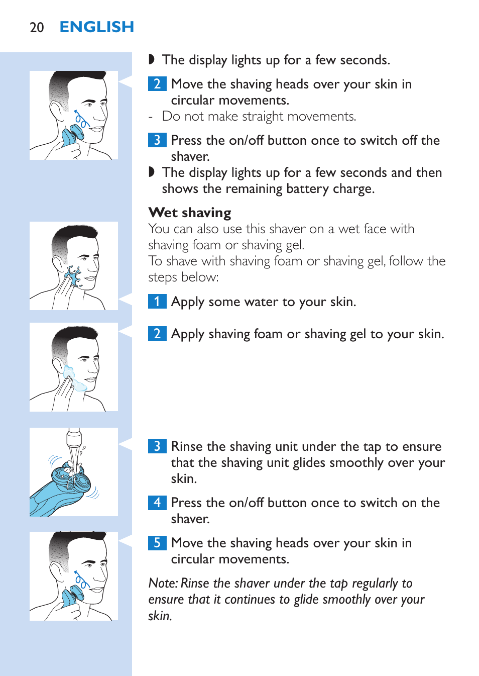 Philips SHAVER Series 9000 Nass- und Trockenrasierer User Manual | Page 20 / 170