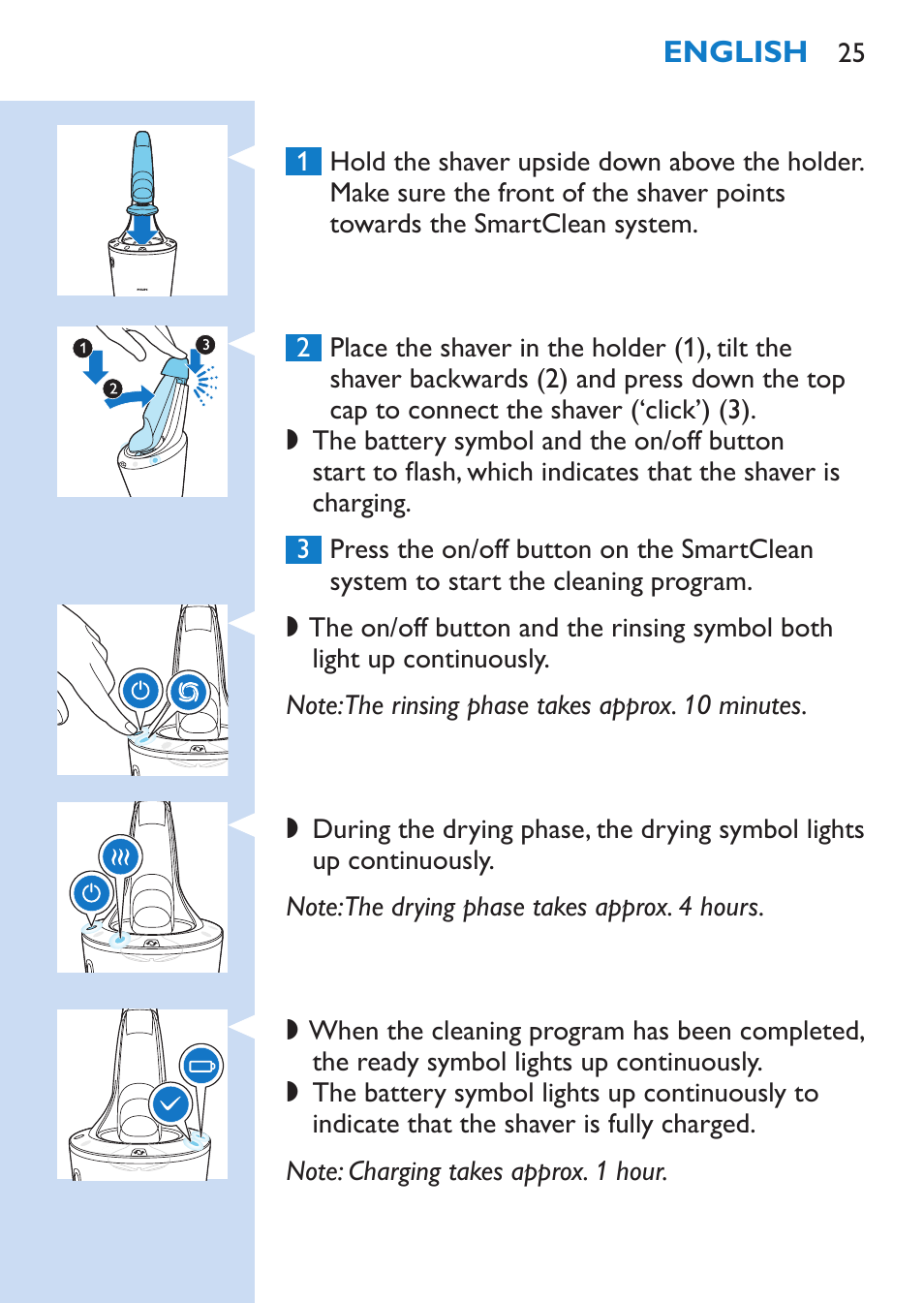 Philips SHAVER Series 9000 Nass- und Trockenrasierer User Manual | Page 25 / 170