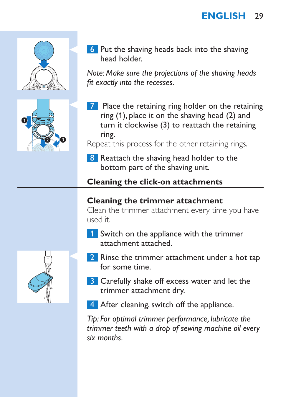 Philips SHAVER Series 9000 Nass- und Trockenrasierer User Manual | Page 29 / 170