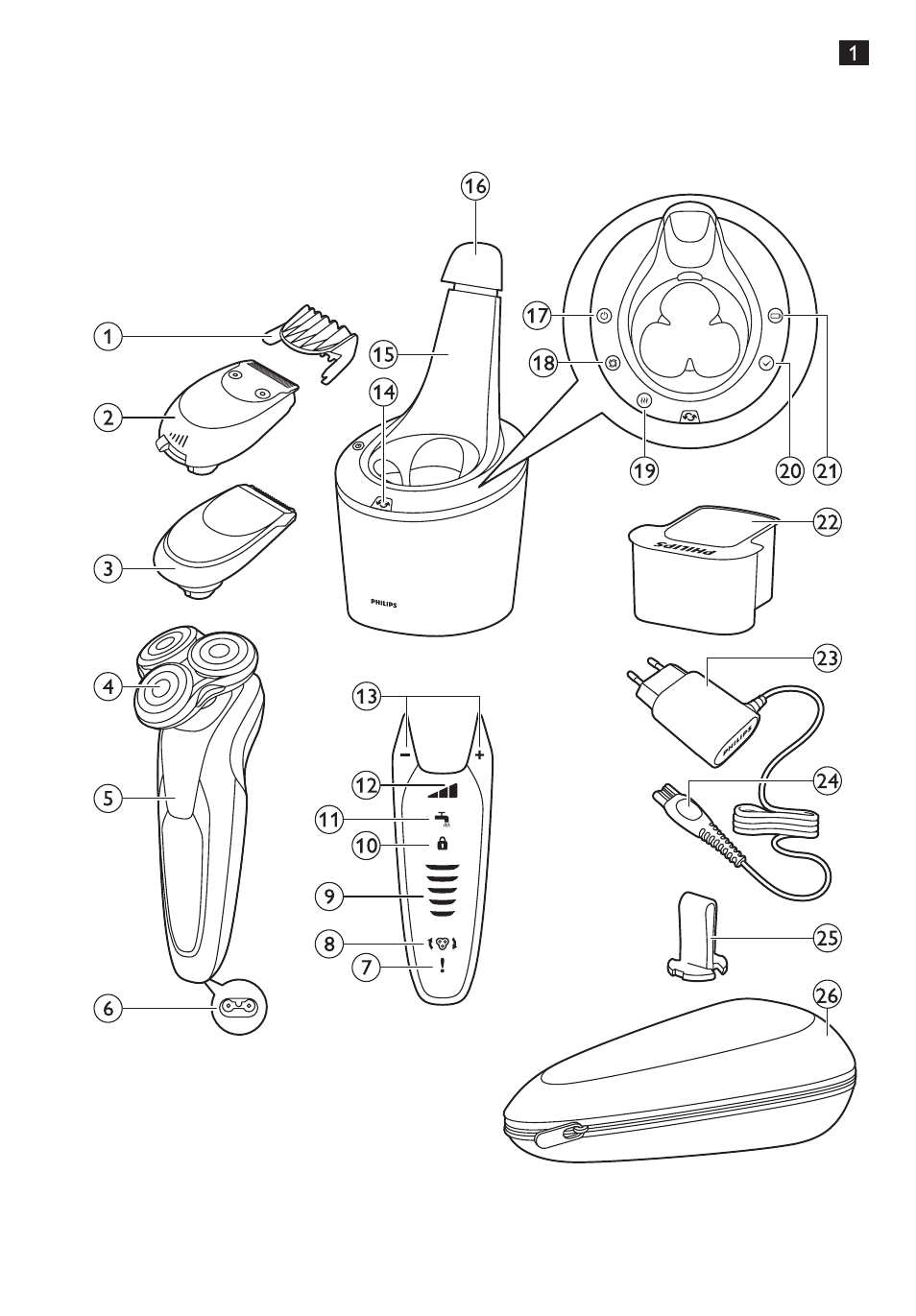 Philips SHAVER Series 9000 Nass- und Trockenrasierer User Manual | Page 3 / 170