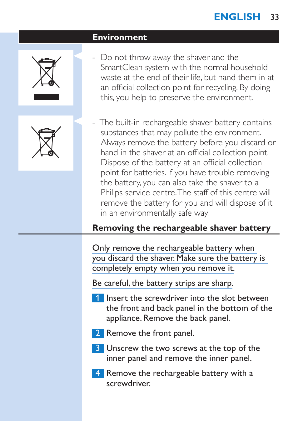 Philips SHAVER Series 9000 Nass- und Trockenrasierer User Manual | Page 33 / 170