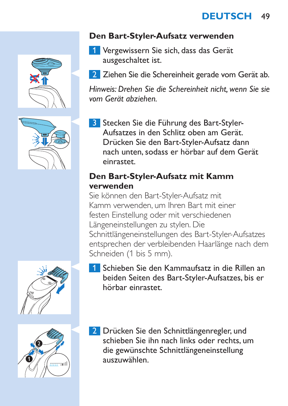 Philips SHAVER Series 9000 Nass- und Trockenrasierer User Manual | Page 49 / 170