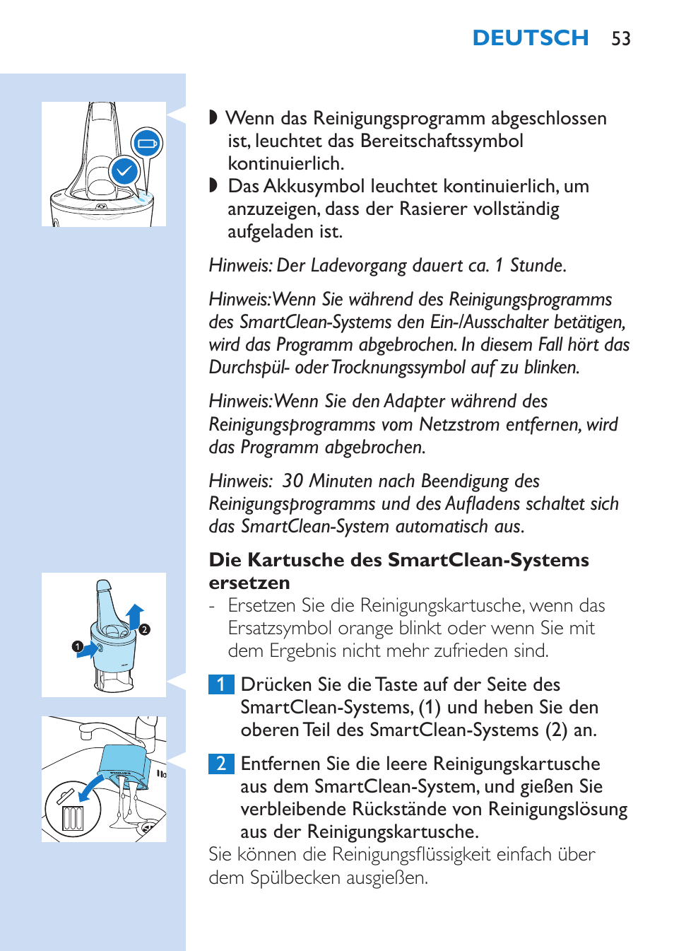 Philips SHAVER Series 9000 Nass- und Trockenrasierer User Manual | Page 53 / 170