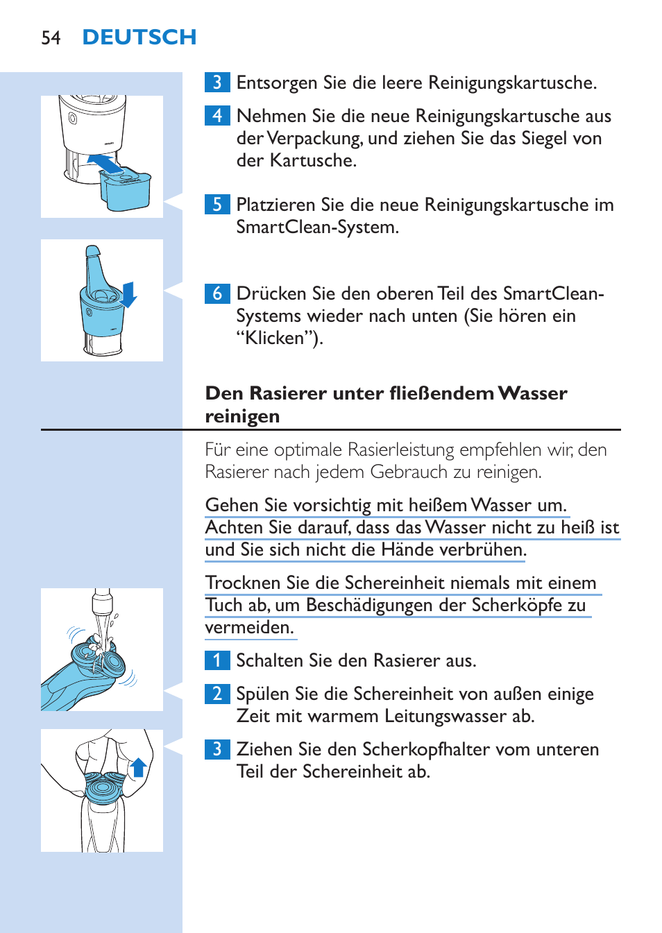 Philips SHAVER Series 9000 Nass- und Trockenrasierer User Manual | Page 54 / 170