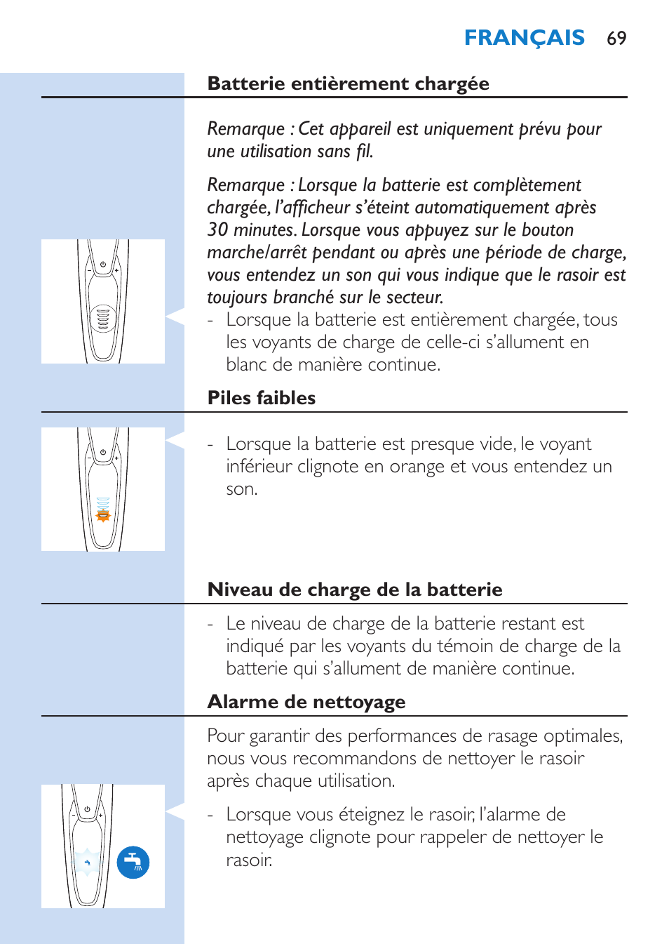 Philips SHAVER Series 9000 Nass- und Trockenrasierer User Manual | Page 69 / 170