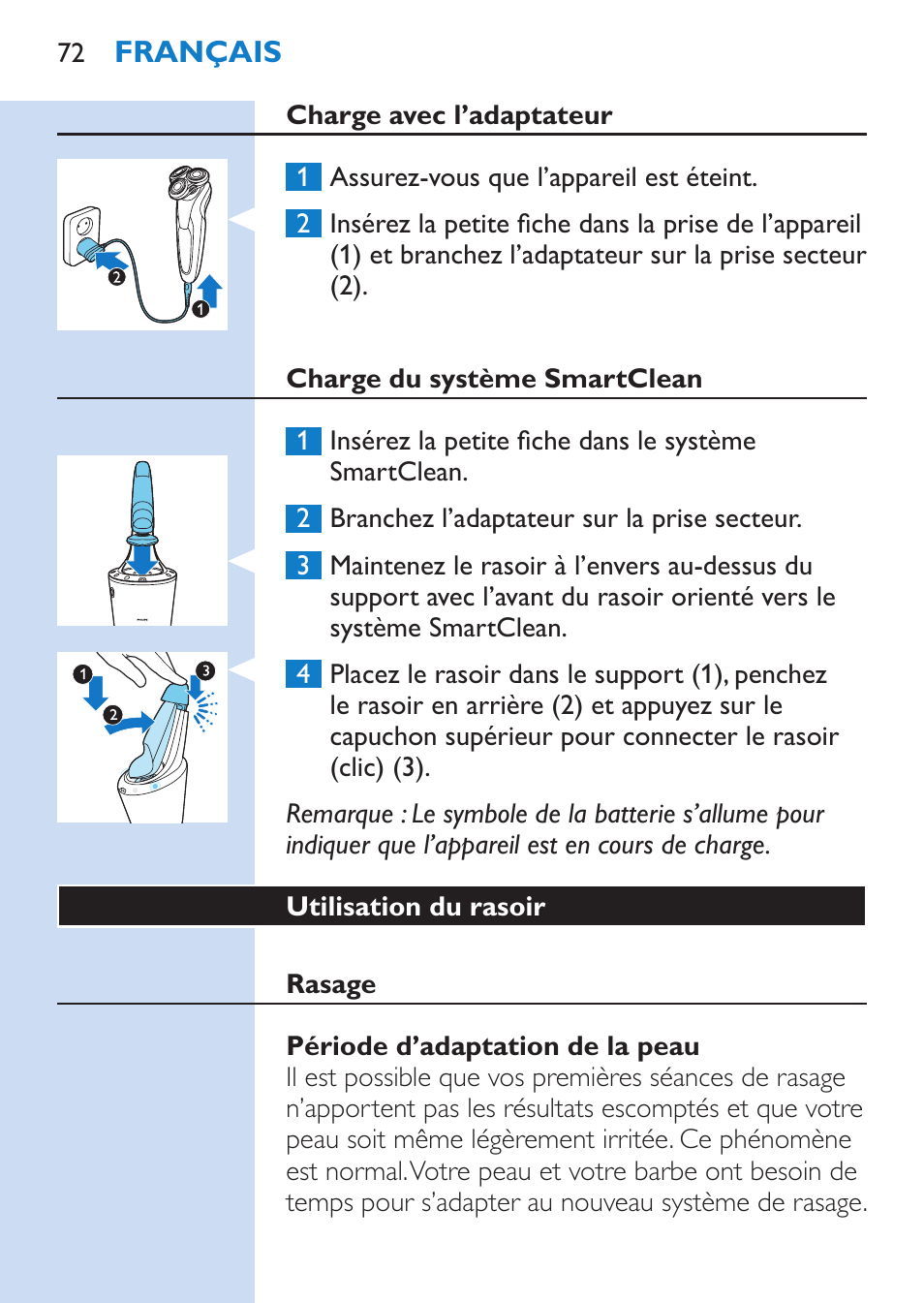 Philips SHAVER Series 9000 Nass- und Trockenrasierer User Manual | Page 72 / 170