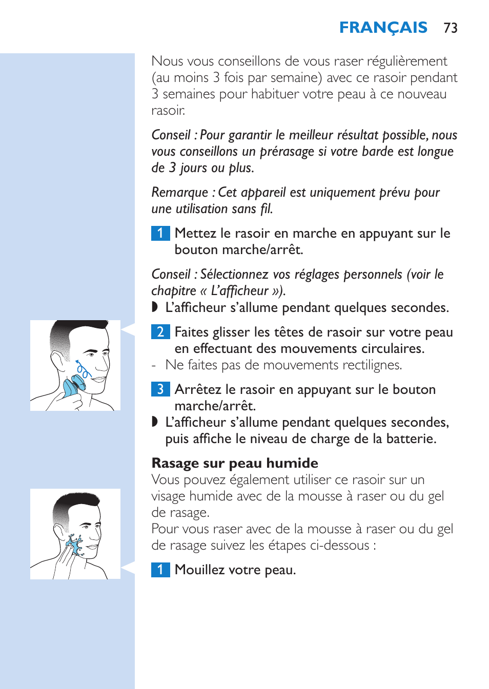 Philips SHAVER Series 9000 Nass- und Trockenrasierer User Manual | Page 73 / 170