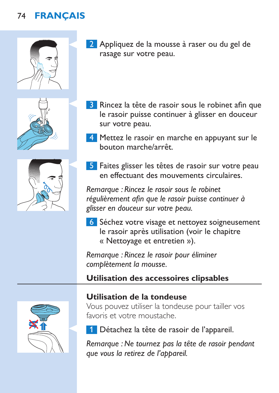 Philips SHAVER Series 9000 Nass- und Trockenrasierer User Manual | Page 74 / 170