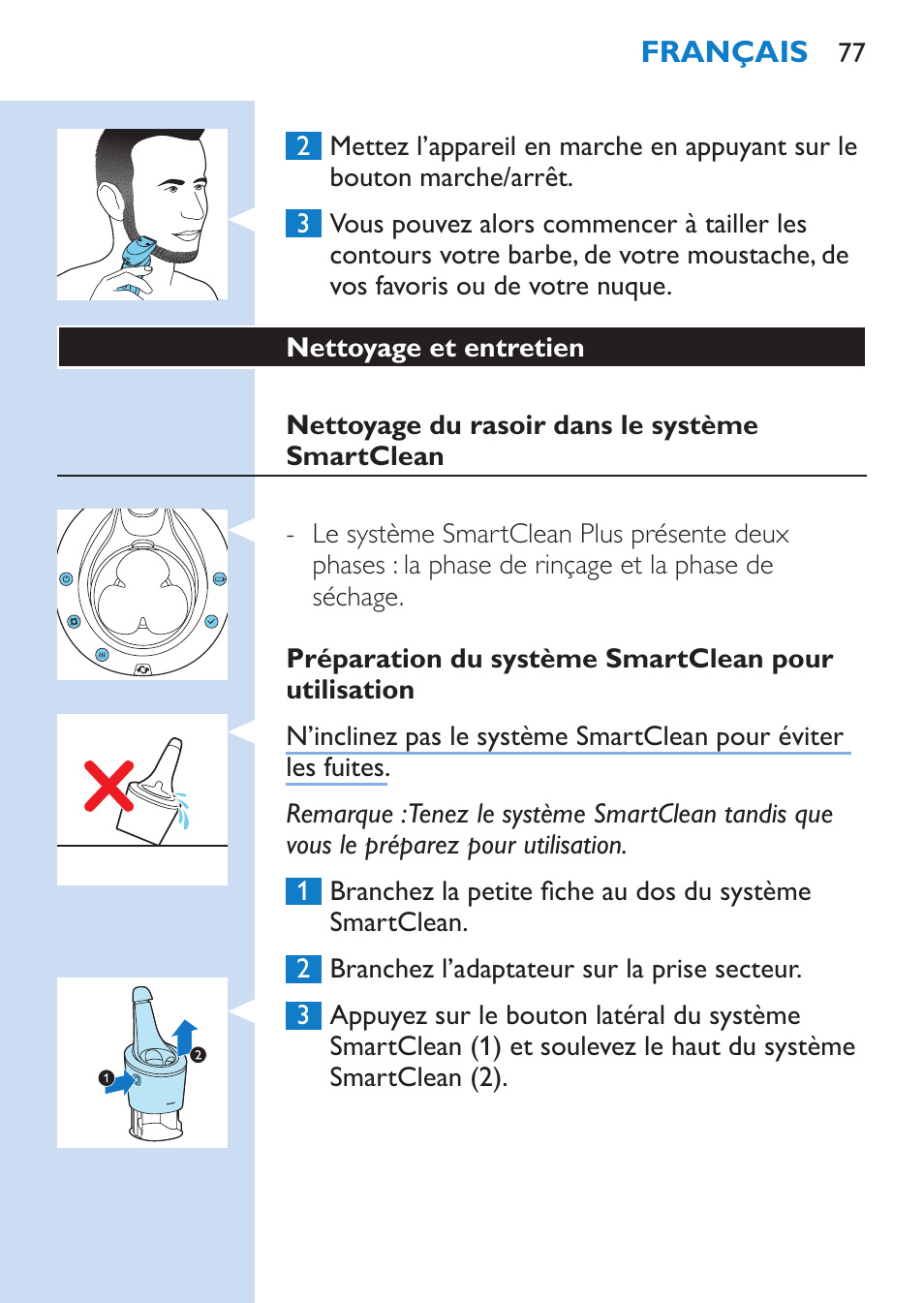 Philips SHAVER Series 9000 Nass- und Trockenrasierer User Manual | Page 77 / 170