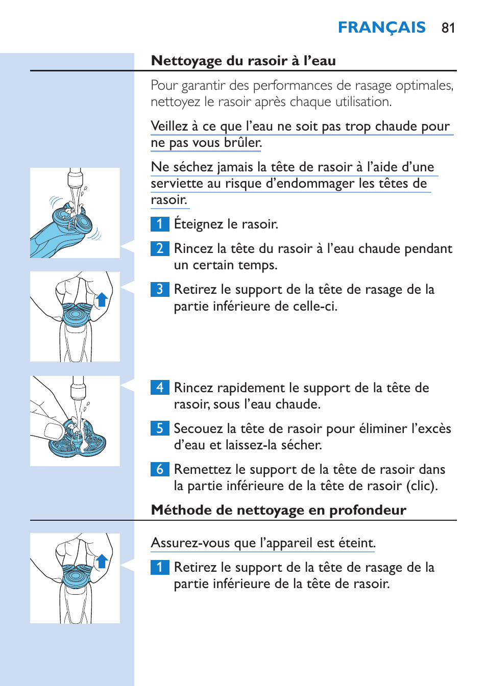 Philips SHAVER Series 9000 Nass- und Trockenrasierer User Manual | Page 81 / 170