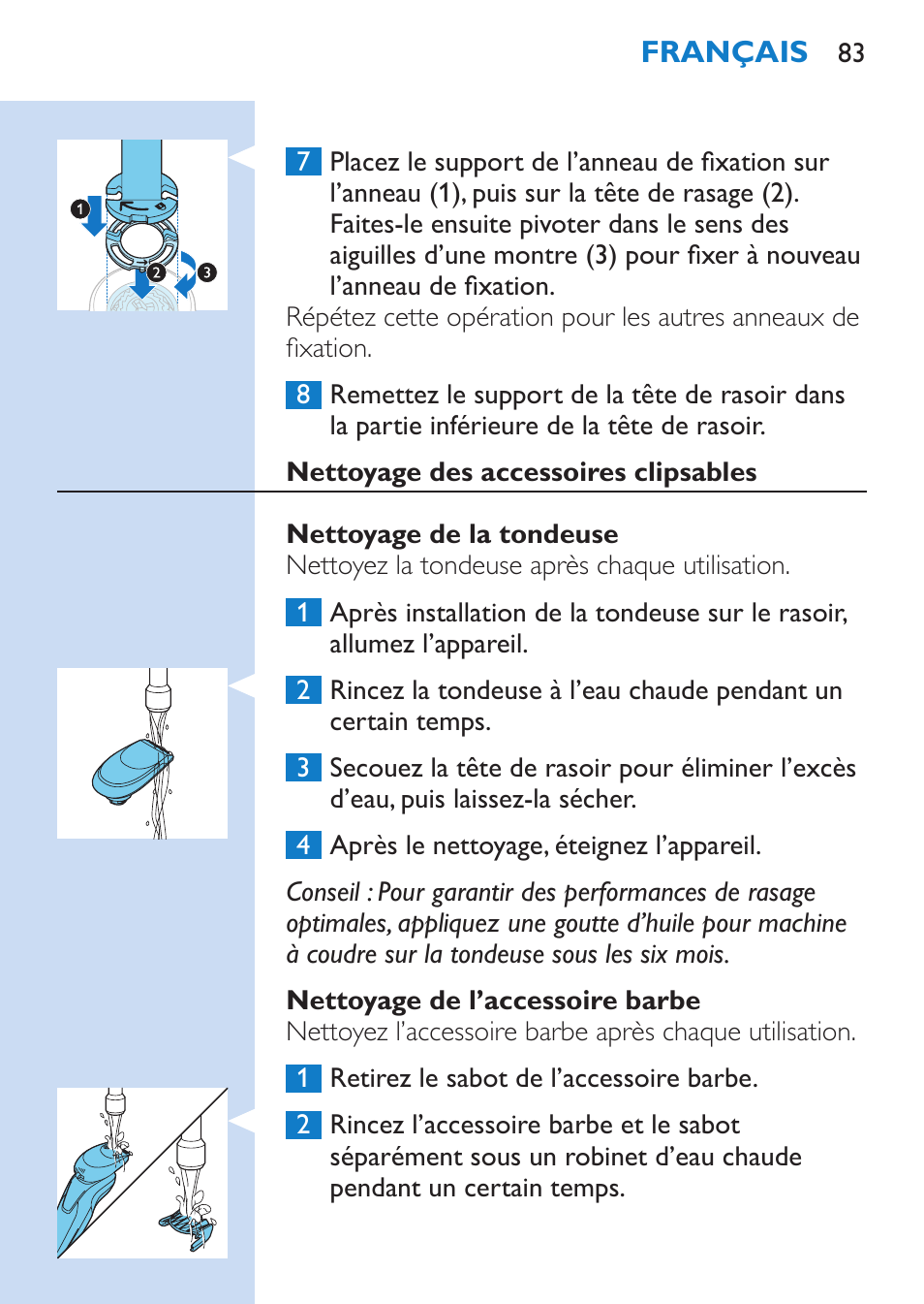 Philips SHAVER Series 9000 Nass- und Trockenrasierer User Manual | Page 83 / 170