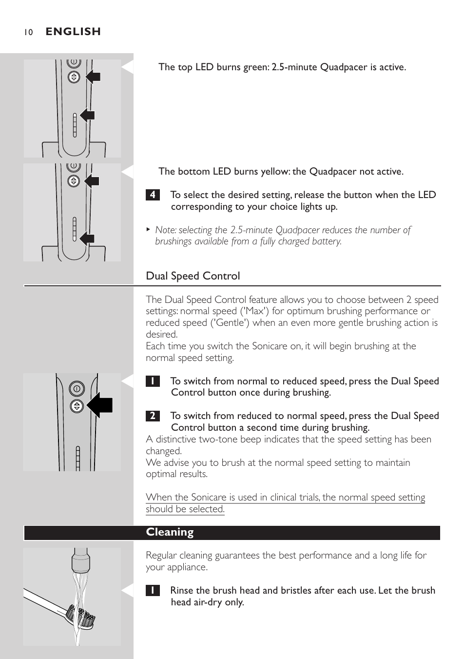 Philips Sonicare e-Series Standard-Bürstenkopf für Schallzahnbürste User Manual | Page 10 / 64