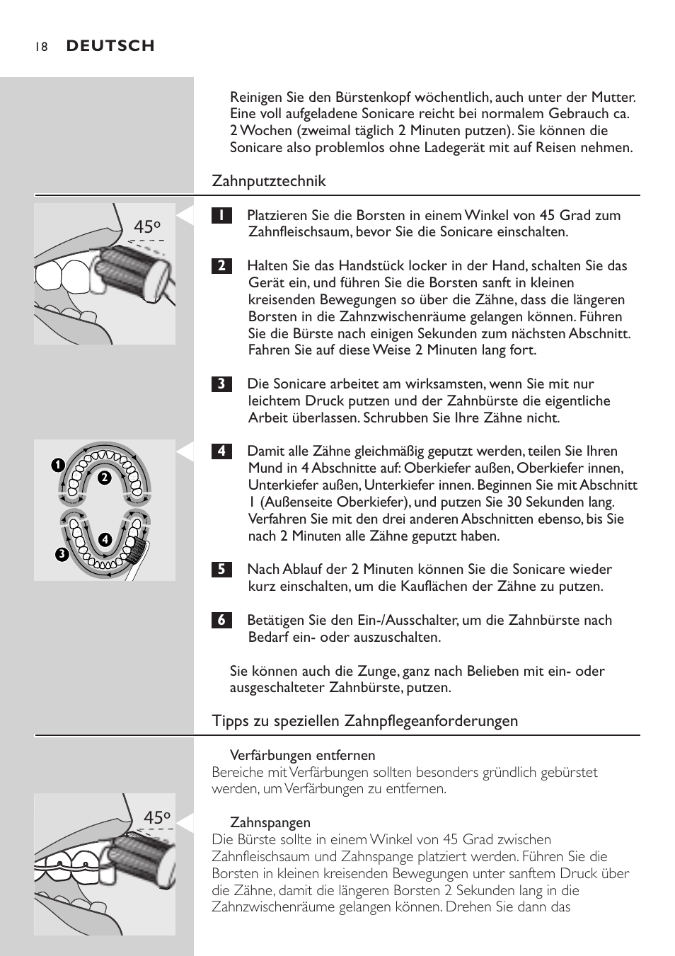 Philips Sonicare e-Series Standard-Bürstenkopf für Schallzahnbürste User Manual | Page 18 / 64