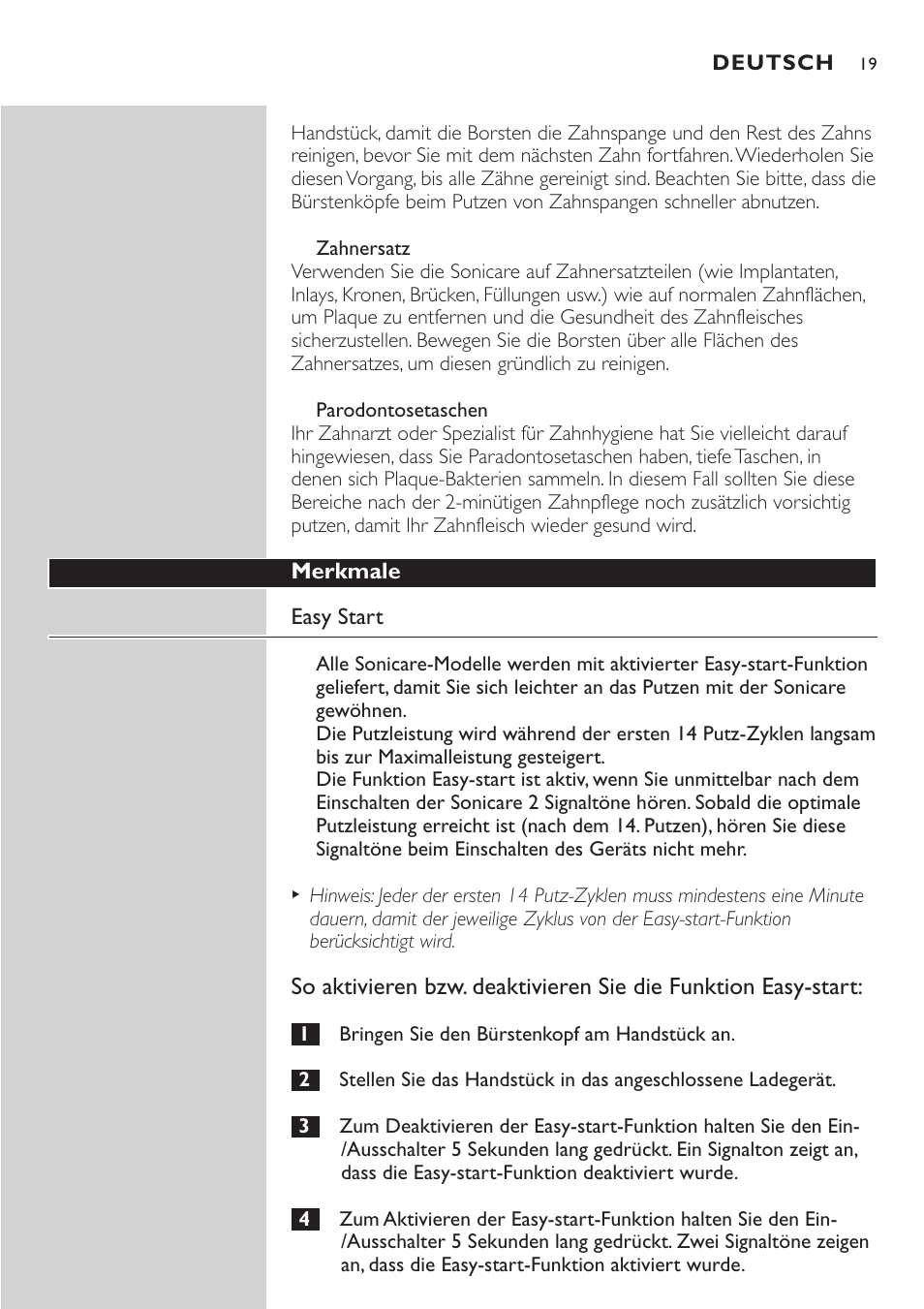 Philips Sonicare e-Series Standard-Bürstenkopf für Schallzahnbürste User Manual | Page 19 / 64