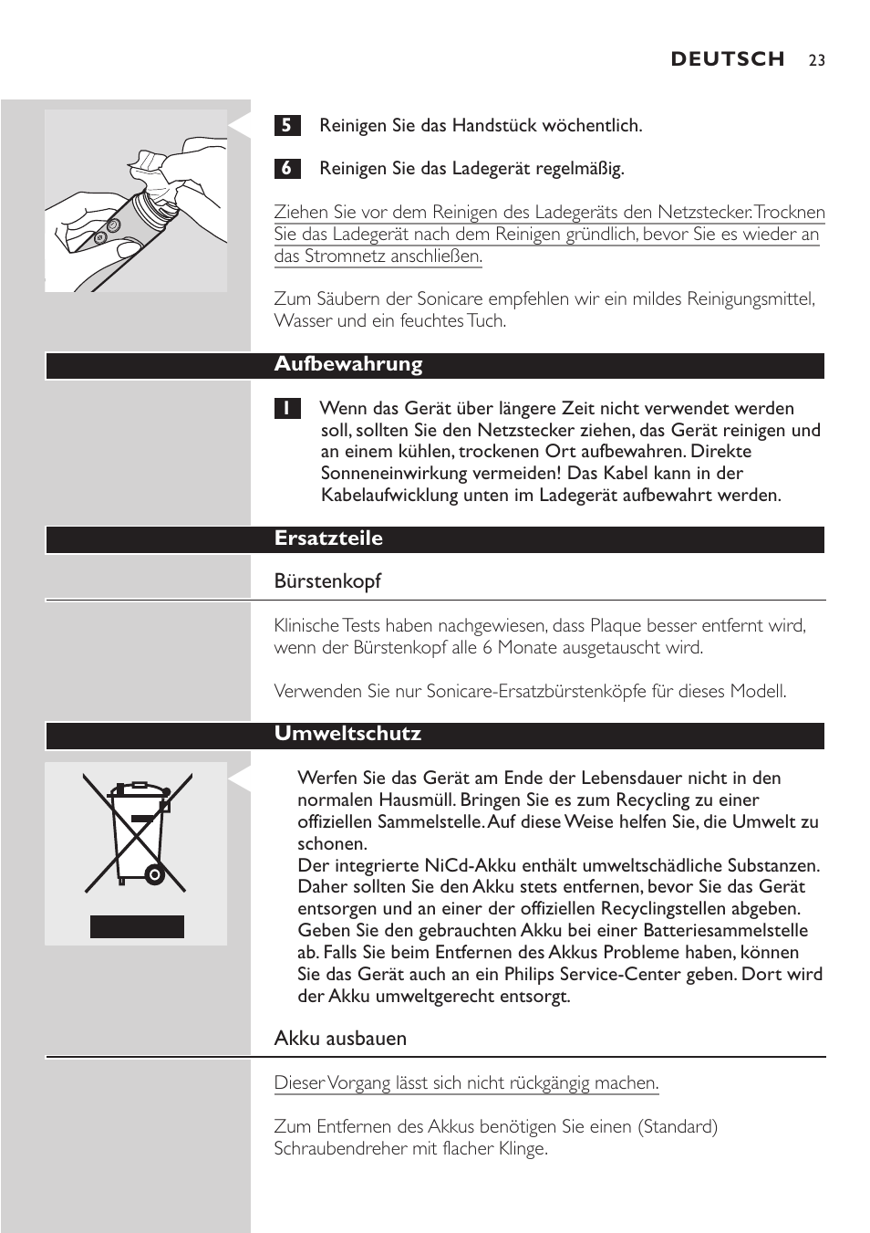 Philips Sonicare e-Series Standard-Bürstenkopf für Schallzahnbürste User Manual | Page 23 / 64