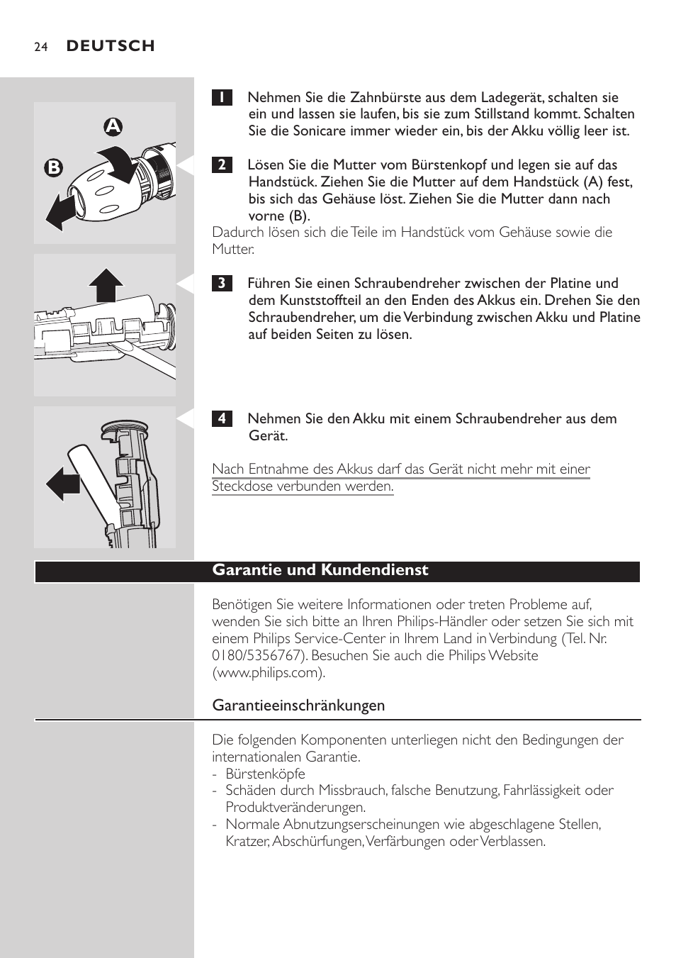 Philips Sonicare e-Series Standard-Bürstenkopf für Schallzahnbürste User Manual | Page 24 / 64